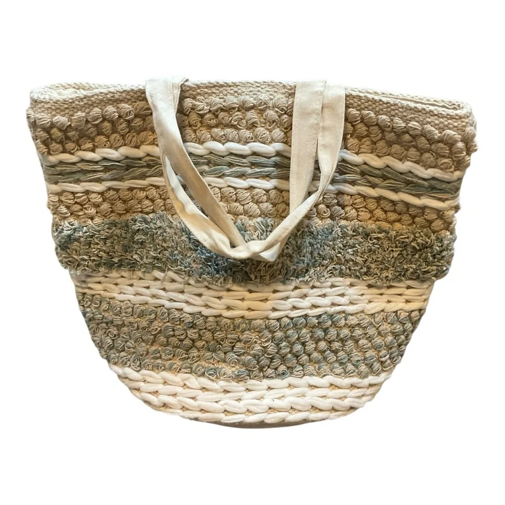 Pasargad Home Grandcanyon Cotton Braided Basket, Beige